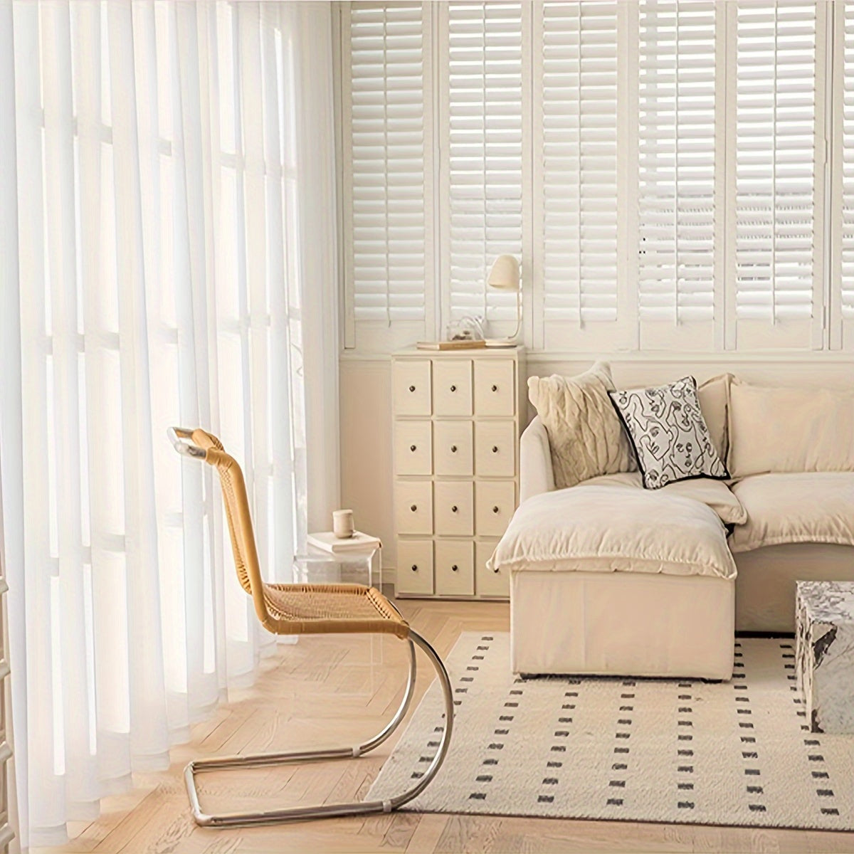 Elegant White Yarn Curtain for Any Room Decor