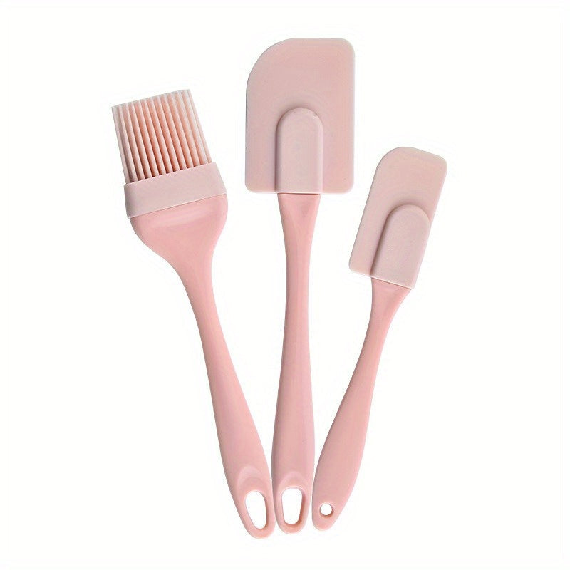 3Piece Silicone Spatula  Oil Brush Kitchen Set