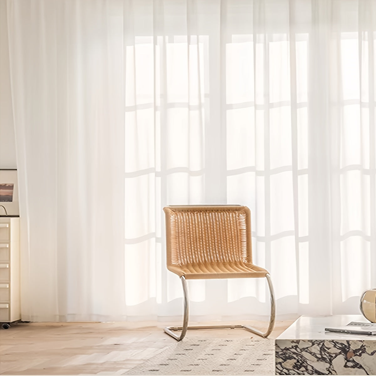 Elegant White Yarn Curtain for Any Room Decor