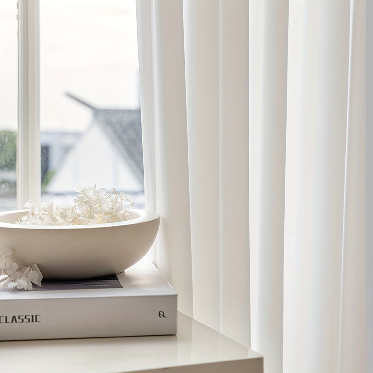 Elegant White Yarn Curtain for Any Room Decor